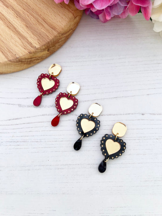Heart Scallop Earrings in 2 Styles