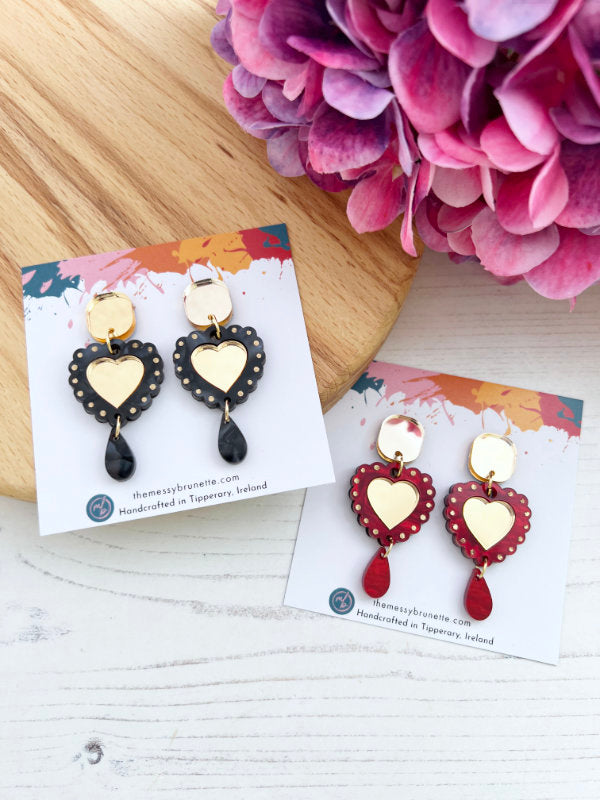 Heart Scallop Earrings in 2 Styles