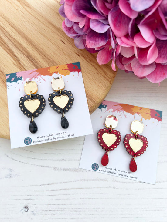 Heart Scallop Earrings in 2 Styles
