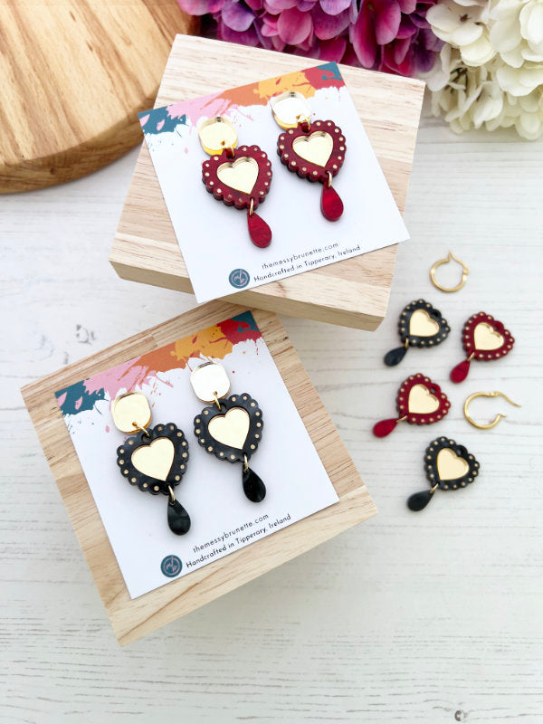Heart Scallop Earrings in 2 Styles