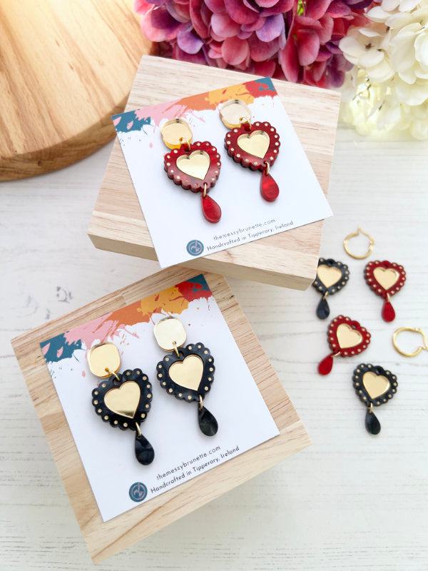 Heart Scallop Earrings in 2 Styles