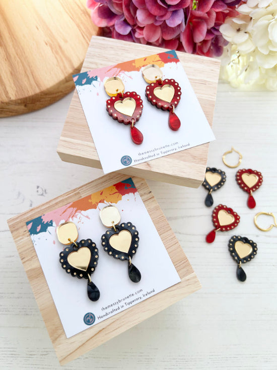 Heart Scallop Earrings in 2 Styles