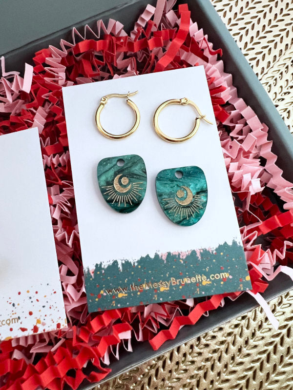 Jewellery Gift Set | Robin Brooch & Celestial Hoop Earrings