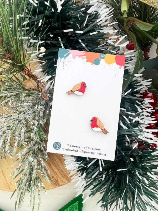 Christmas Robin and Snowflake Stud Earring Pack