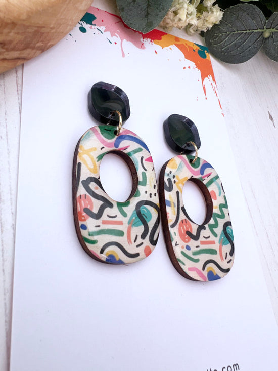 Abstract 80s Earrings in 2 Styles