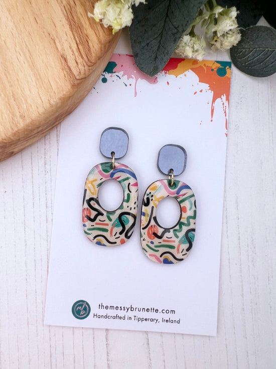 Abstract 80s Earrings in 2 Styles