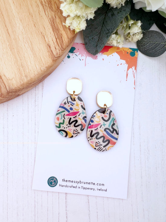 Abstract 80s Earrings in 2 Styles