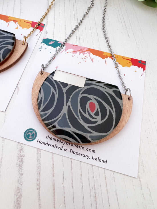 Rose Necklace with Studs Jewellery Gift Box
