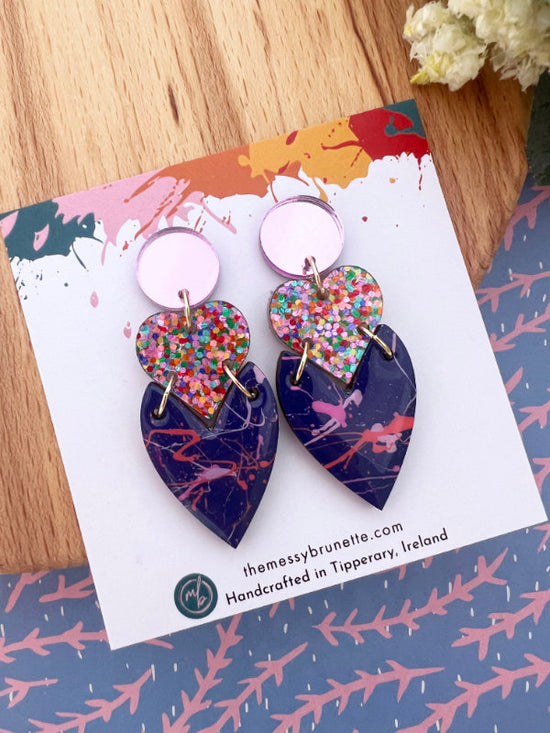 Heart Drop Earrings in 2 Styles