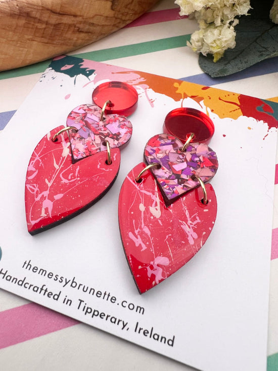 Heart Drop Earrings in 2 Styles