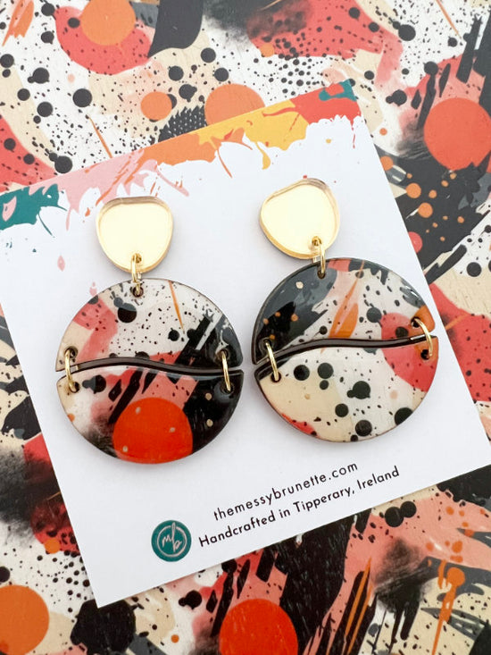 Painted Abstract Earrings in 3 Styles