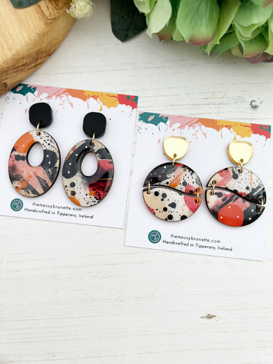 Painted Abstract Earrings in 3 Styles