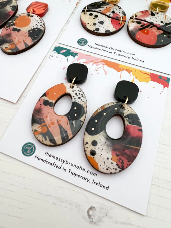 Painted Abstract Earrings in 3 Styles