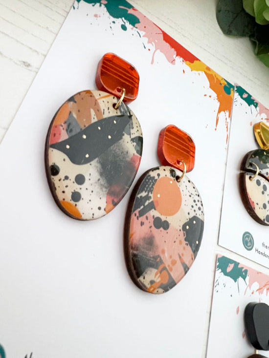 Painted Abstract Earrings in 3 Styles