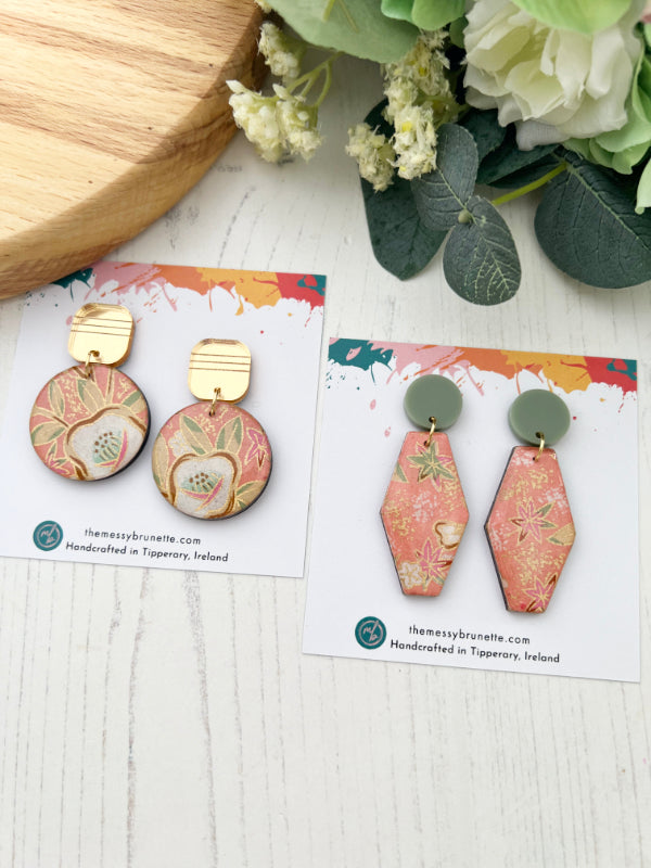 Peach Coral Earrings in 2 Styles