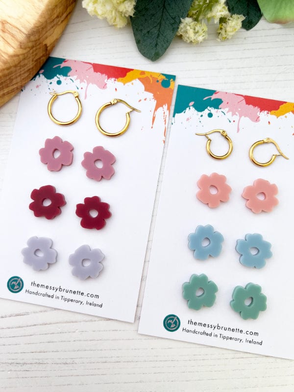 Load image into Gallery viewer, Blossom Hoop Earrings in 6 Colours earrings The Messy Brunette
