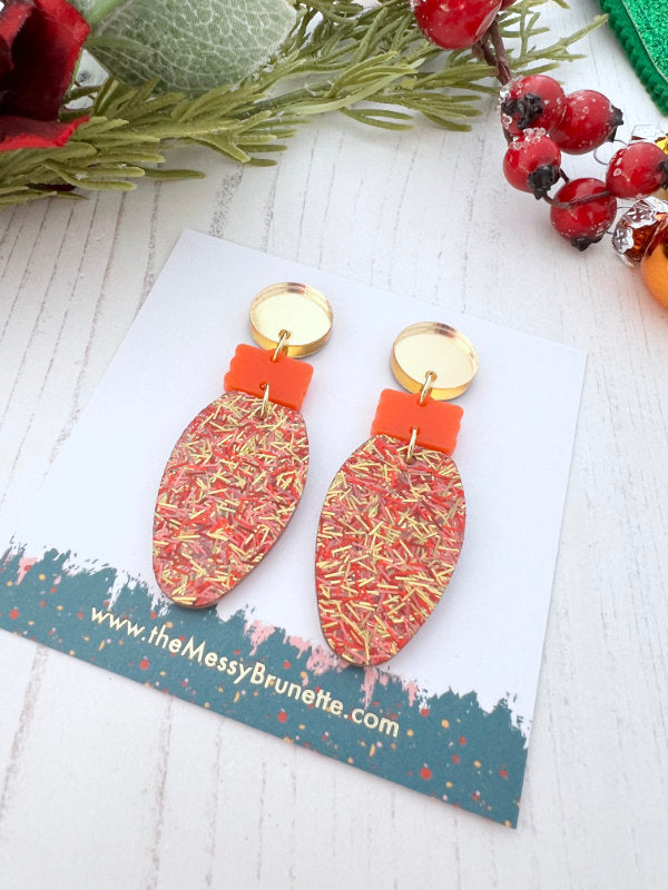 Christmas Light Bulb Earrings