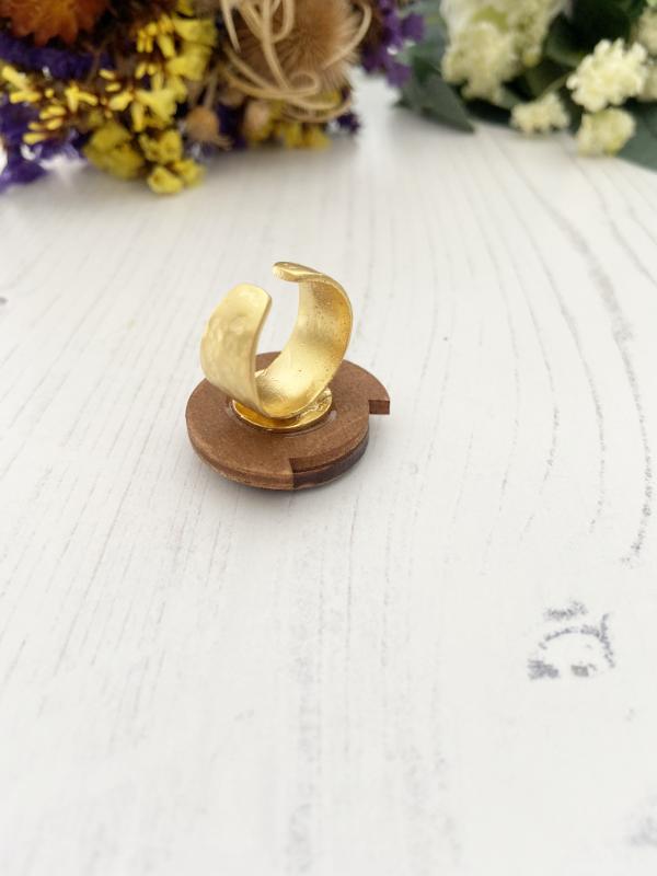 Unique Handmade Wooden Ring in Black & Gold