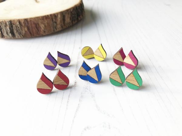 Load image into Gallery viewer, bright colourful everyday stud earrings
