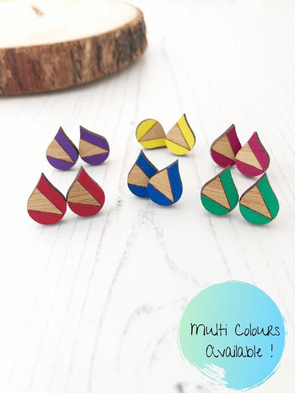 bright colourful everyday stud earrings