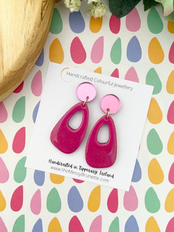 Load image into Gallery viewer, Colour Pop Drop Earrings Earrings Pink the messy brunette
