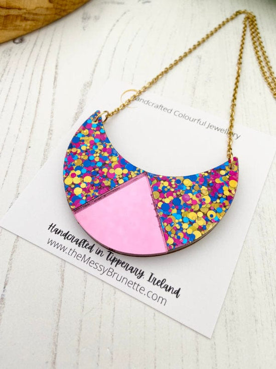 Colourful Acrylic Arch Necklaces in 3 Styles Necklaces Style 1 - Pink + Confetti Acrylics The Messy Brunette
