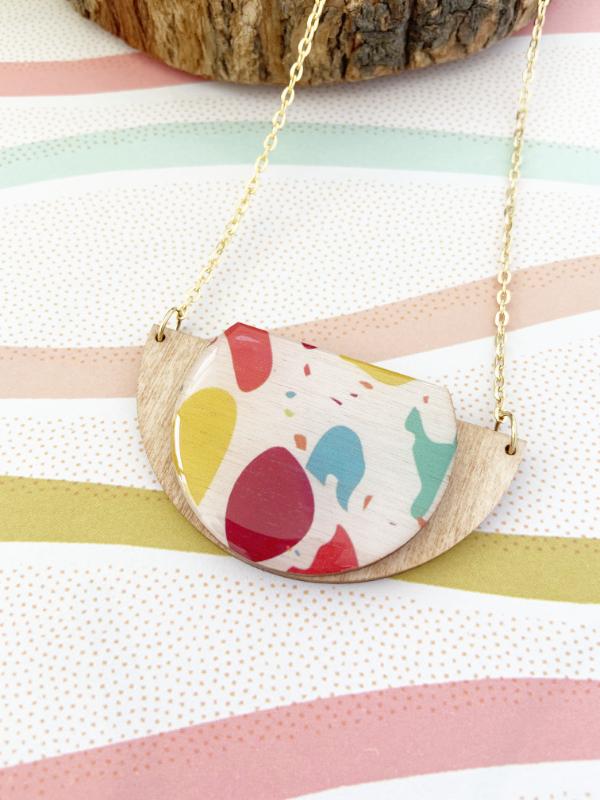 Load image into Gallery viewer, Colourful Terrazzo Style Necklace
