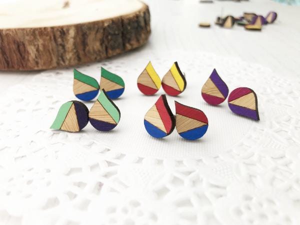 Eco Friendly Colourful Stud Earrings