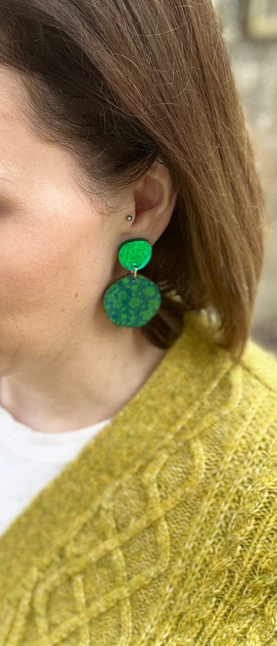 Green Flower Earrings Earrings The Messy Brunette