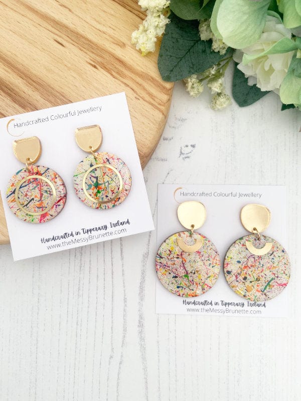 Multi Colour Paint Splatter Earrings Jewelry The Messy Brunette