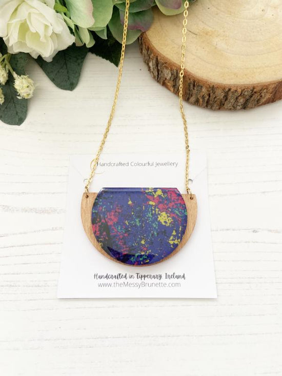 Load image into Gallery viewer, Multi Coloured Wood Necklace Necklaces The Messy Brunette
