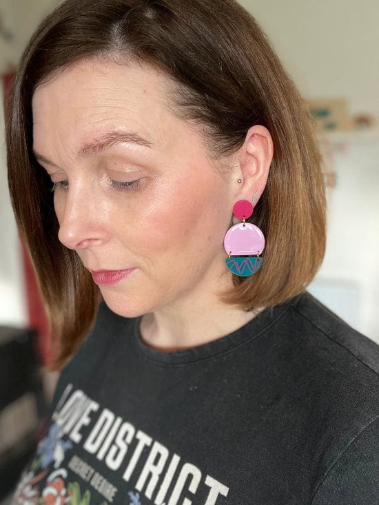 Pastel Pop Earrings in Green, Pink & Lilac earrings The Messy Brunette