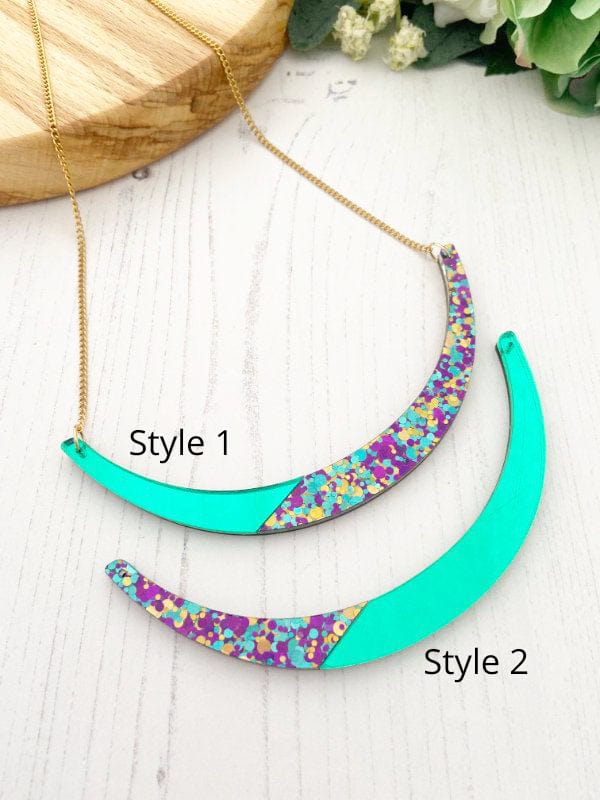 Short Choker Style Necklace Necklaces Style 2 - Confetti+Green The Messy Brunette